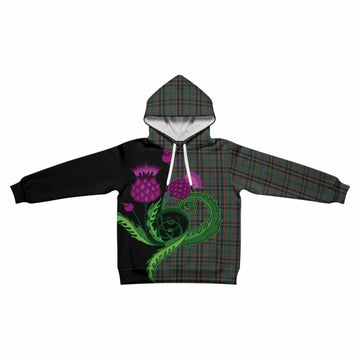 Antrim County Ireland Tartan Kid Hoodie Traditional Scottish Thistle