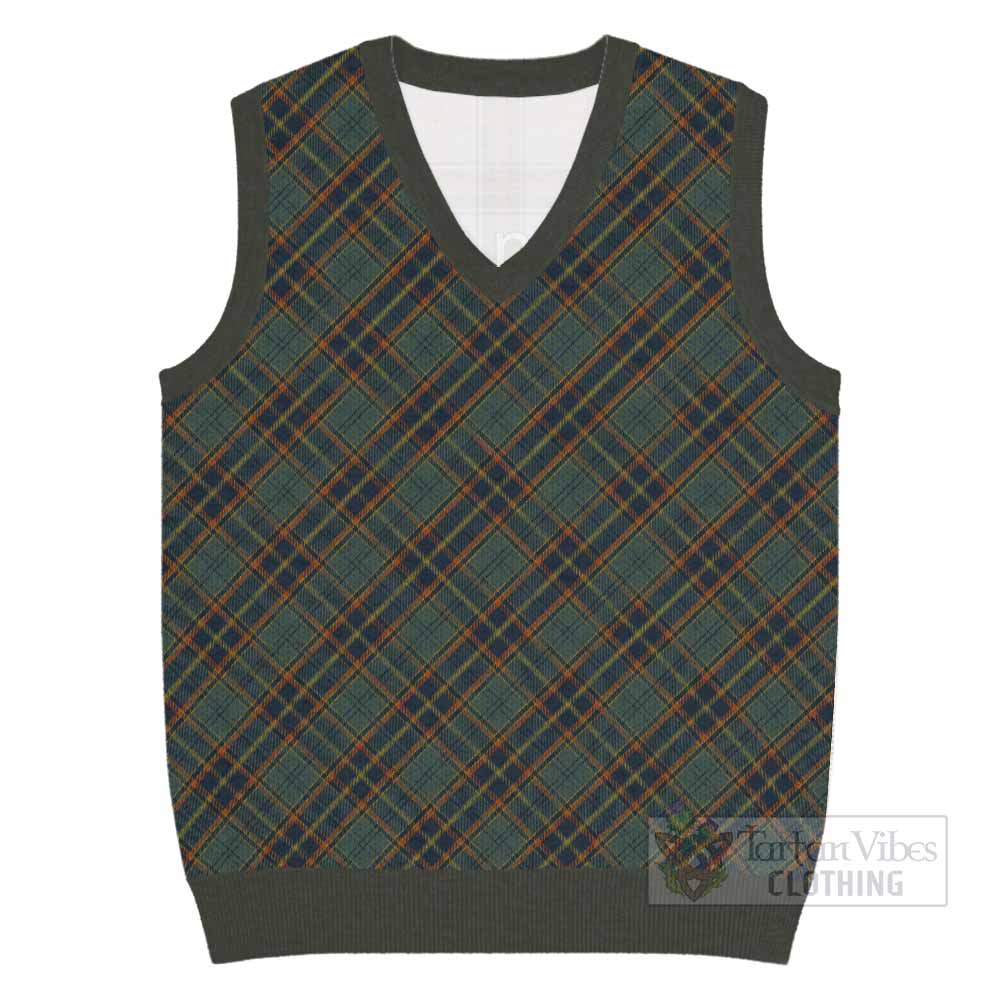 Antrim County Ireland Tartan  Knitted V-Neck Vest Cross Style