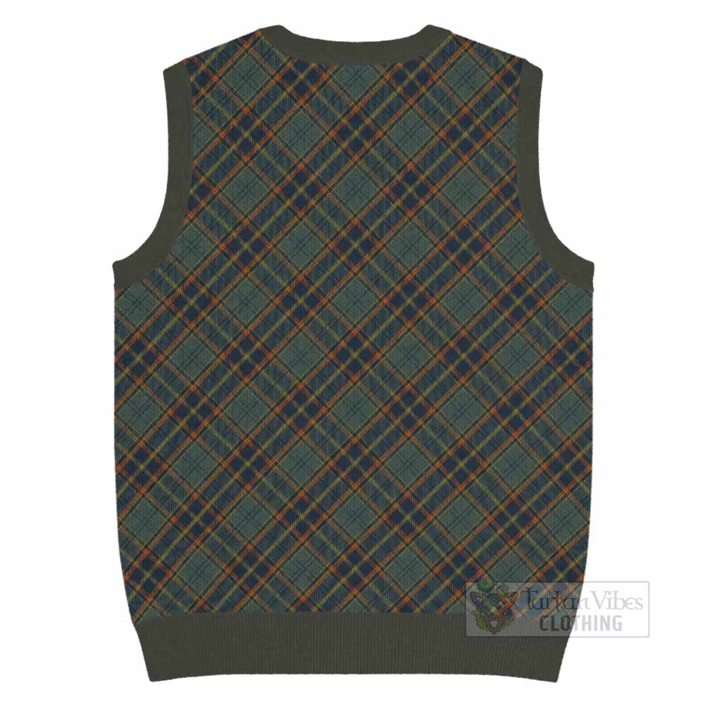 Antrim County Ireland Tartan  Knitted V-Neck Vest Cross Style