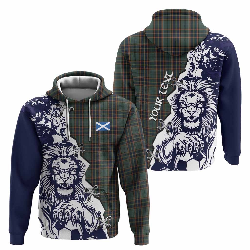 Antrim County Ireland Tartan Scottish Hoodie Angry Lion With Soccer Ball Style