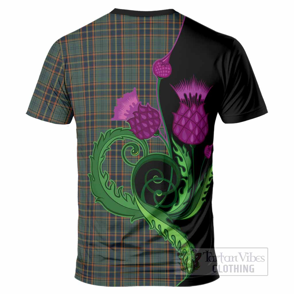 Antrim County Ireland Tartan T-Shirt Traditional Scottish Thistle