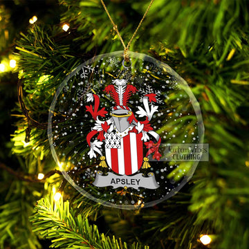 Apsley Irish Clan Christmas Glass Ornament with Coat of Arms