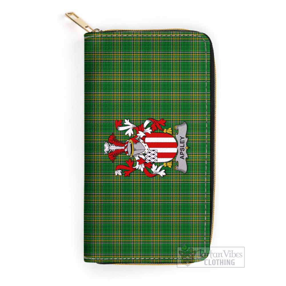 Tartan Vibes Clothing Apsley Irish Clan Tartan Women's Leather Wallet with Coat of Arms