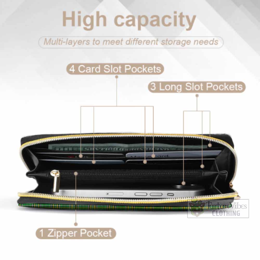 Tartan Vibes Clothing Apsley Irish Clan Tartan Women's Leather Wallet with Coat of Arms