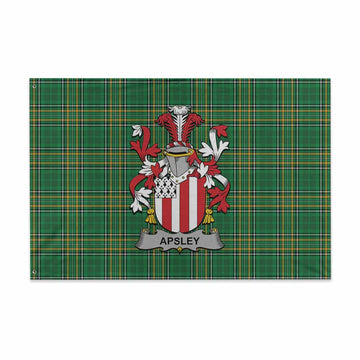 Apsley Irish Clan Tartan House Flag with Coat of Arms