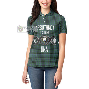 Arbuthnot Tartan Women's Polo Shirt with Family Crest DNA In Me Style Women - Tartanvibesclothing Shop