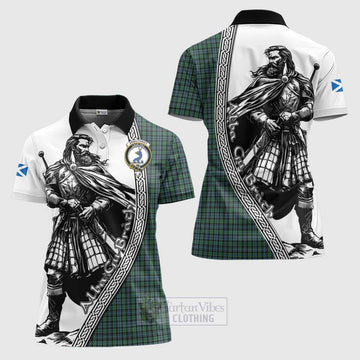 Tartan Vibes Clothing Arbuthnot Tartan Clan Crest Women's Polo Shirt with Highlander Warrior Celtic Style
