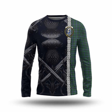 Tartan Vibes Clothing Arbuthnot Tartan Long Sleeve T-Shirt with Family Crest Cross Sword Thistle Celtic Vibes