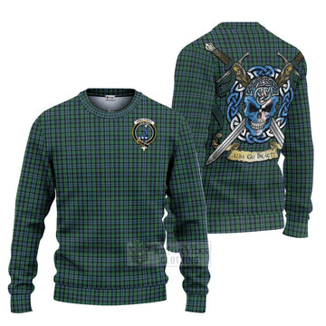 Tartan Vibes Clothing Arbuthnot Tartan Knitted Sweater with Family Crest Celtic Skull Style