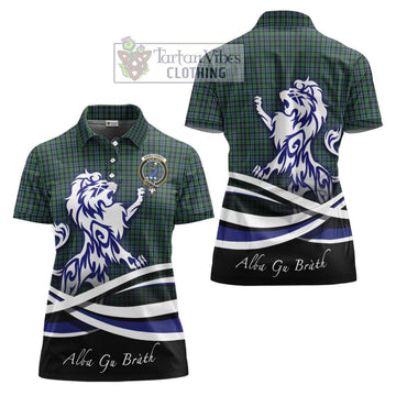 Arbuthnot Tartan Women's Polo Shirt with Alba Gu Brath Regal Lion Emblem Women - Tartanvibesclothing Shop