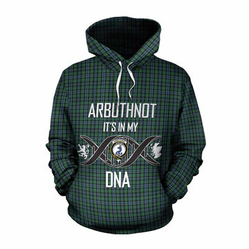Tartan Vibes Clothing Arbuthnot Tartan Cotton Hoodie with Family Crest DNA In Me Style