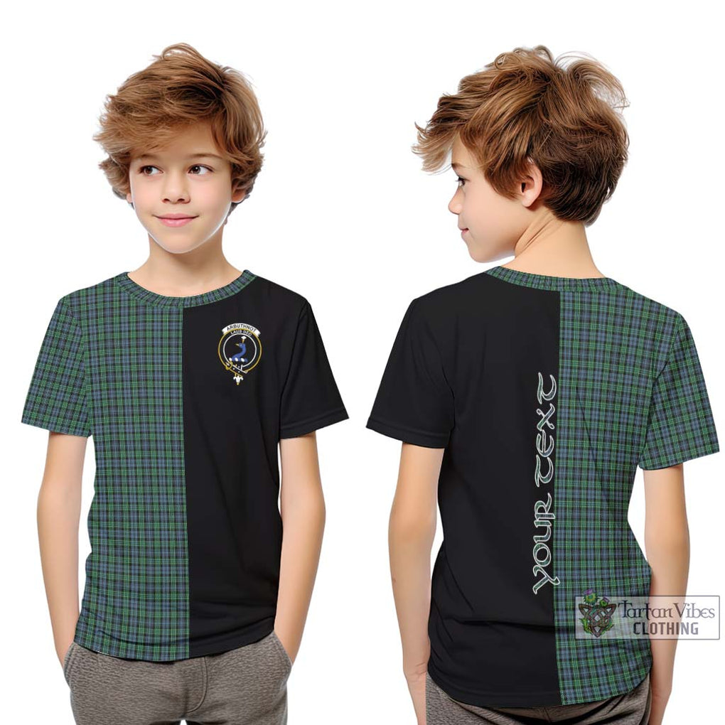 Arbuthnot Tartan Kid T-Shirt with Family Crest and Half Of Me Style Youth XL Size14 - Tartanvibesclothing Shop