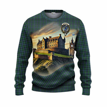 Tartan Vibes Clothing Arbuthnot Tartan Family Crest Knitted Sweater with Scottish Ancient Castle Style