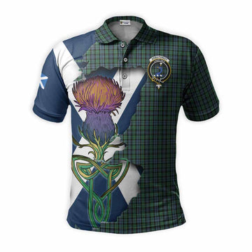 Tartan Vibes Clothing Arbuthnot Tartan Family Crest Polo Shirt Scottish Thistle Celtic Inspired