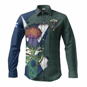 Tartan Vibes Clothing Arbuthnot Tartan Family Crest Long Sleeve Button Shirt Scottish Thistle Celtic Inspired