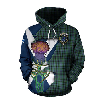 Tartan Vibes Clothing Arbuthnot Tartan Family Crest Cotton Hoodie Scottish Thistle Celtic Inspired