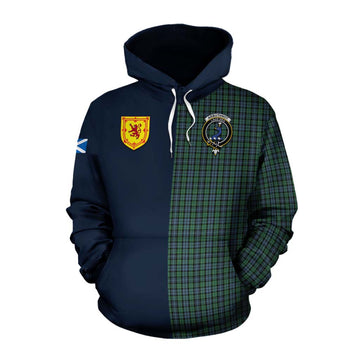 Tartan Vibes Clothing Arbuthnot Tartan Cotton Hoodie Alba with Scottish Lion Royal Arm Half Style