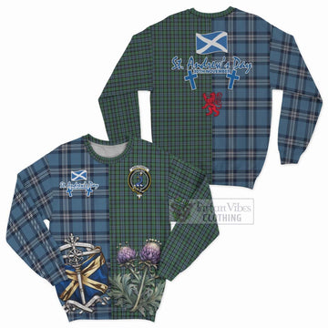 Tartan Vibes Clothing Arbuthnot Tartan Sweatshirt Happy St. Andrew's Day Half Tartan Style