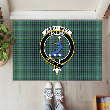 Arbuthnot Tartan Rubber Doormat with Family Crest