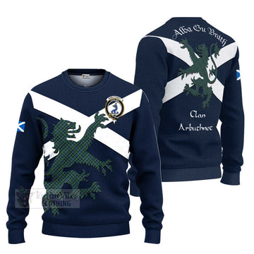 Tartan Vibes Clothing Arbuthnot Tartan Lion Rampant Knitted Sweater – Proudly Display Your Heritage with Alba Gu Brath and Clan Name