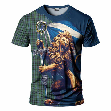 Tartan Vibes Clothing Arbuthnot Tartan Family Crest T-Shirt with Scottish Majestic Lion