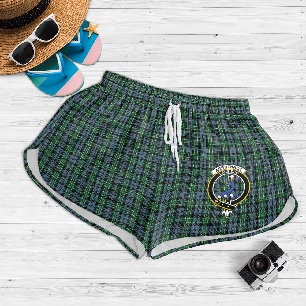 Arbuthnot Tartan Womens Shorts with Family Crest - Tartanvibesclothing