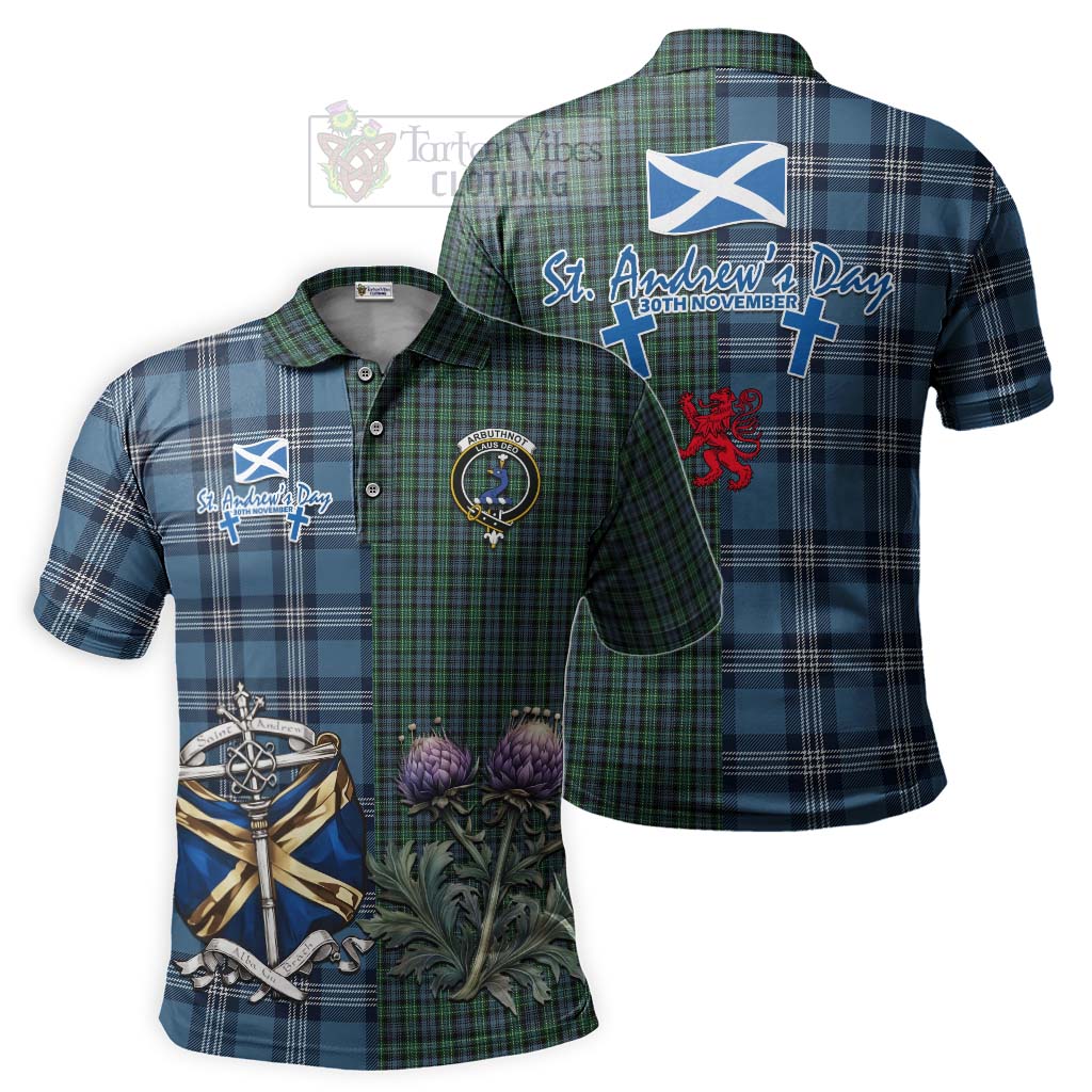 Tartan Vibes Clothing Arbuthnot Tartan Polo Shirt Happy St. Andrew's Day Half Tartan Style