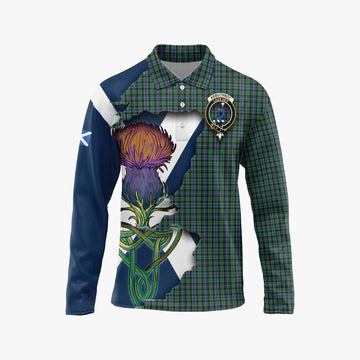 Tartan Vibes Clothing Arbuthnot Tartan Family Crest Long Sleeve Polo Shirt Scottish Thistle Celtic Inspired