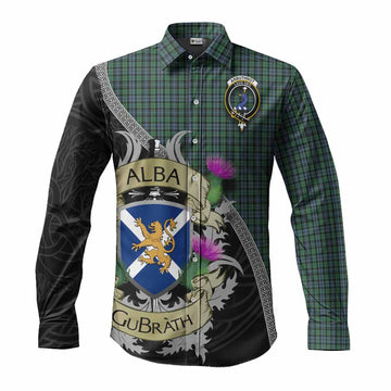 Tartan Vibes Clothing Arbuthnot Tartan Family Crest Long Sleeve Button Shirt Lion Rampant Royal Thistle Shield Celtic Inspired