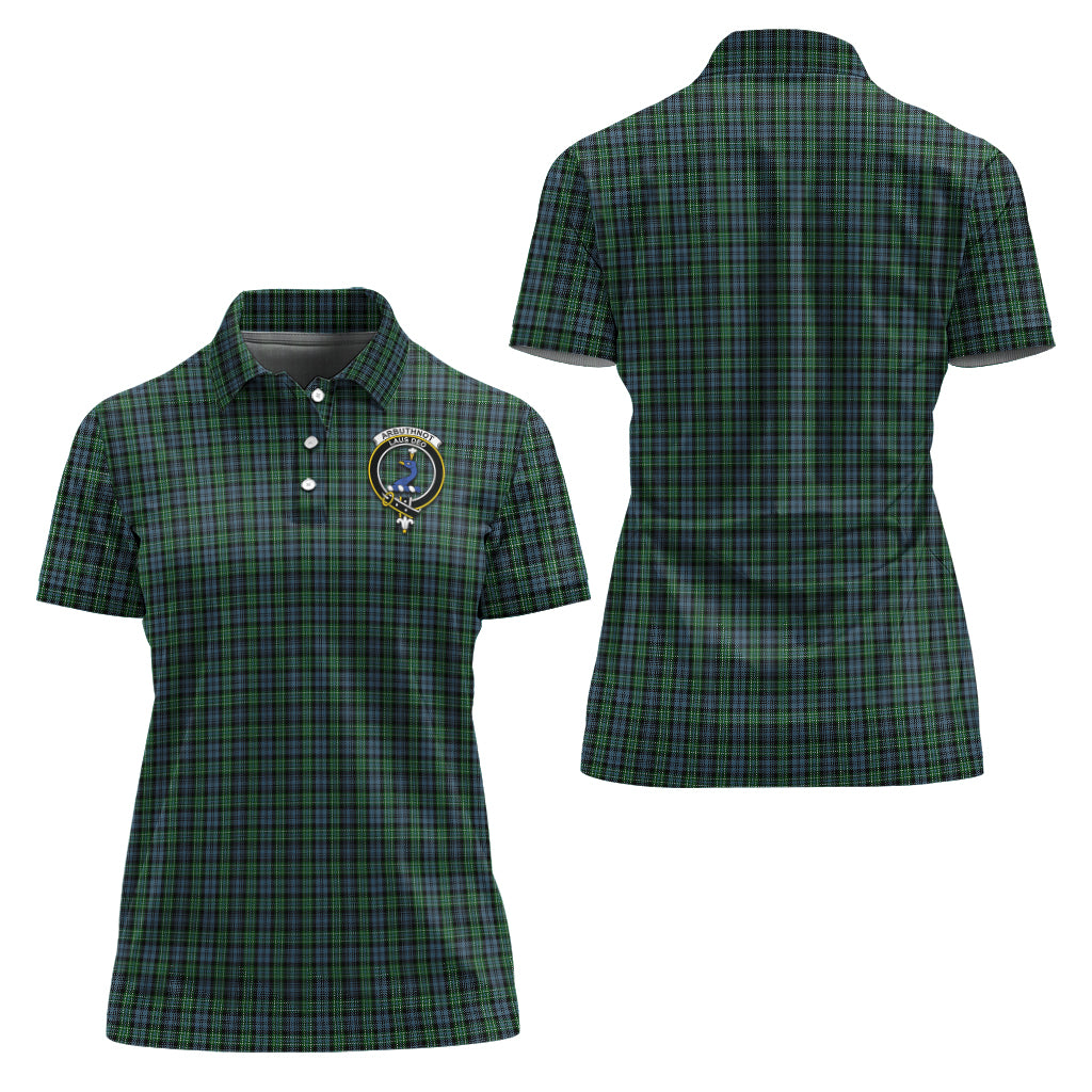 Arbuthnot Tartan Polo Shirt with Family Crest For Women Women - Tartanvibesclothing
