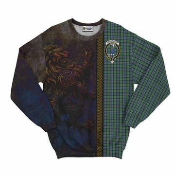 Tartan Vibes Clothing Arbuthnot Tartan Family Crest Sweatshirt Alba Gu Brath Be Brave Lion Ancient Style
