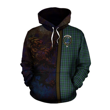 Tartan Vibes Clothing Arbuthnot Tartan Family Crest Cotton Hoodie Alba Gu Brath Be Brave Lion Ancient Style
