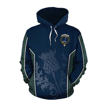 Tartan Vibes Clothing Arbuthnot Tartan Cotton Hoodie with Family Crest and Scottish Thistle Vibes Sport Style
