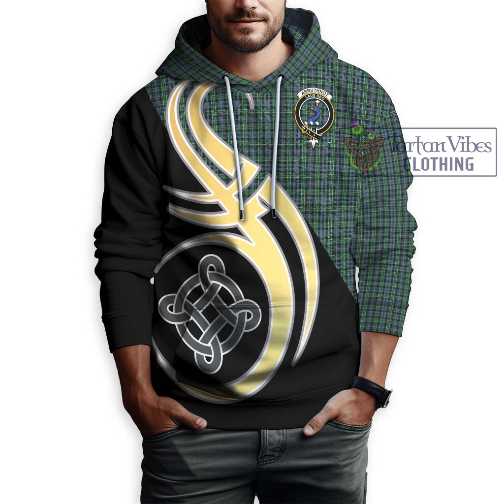 Arbuthnot Tartan Hoodie with Family Crest and Celtic Symbol Style Zip Hoodie - Tartan Vibes Clothing