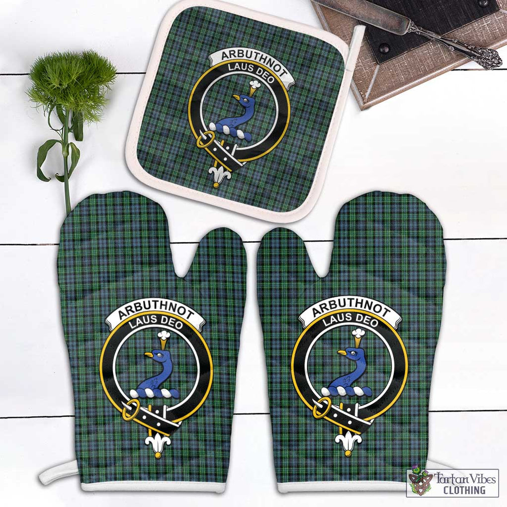 Arbuthnot Tartan Combo Oven Mitt & Pot-Holder with Family Crest Combo 1 Oven Mitt & 1 Pot-Holder White - Tartan Vibes Clothing