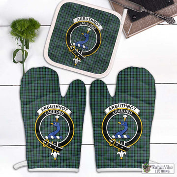 Arbuthnot Tartan Combo Oven Mitt & Pot-Holder with Family Crest Combo 1 Oven Mitt & 1 Pot-Holder White - Tartan Vibes Clothing