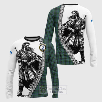 Tartan Vibes Clothing Arbuthnot Tartan Clan Crest Long Sleeve T-Shirt with Highlander Warrior Celtic Style