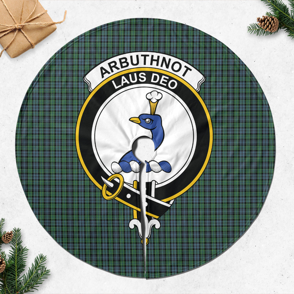 Arbuthnot Tartan Christmas Tree Skirt with Family Crest - Tartanvibesclothing