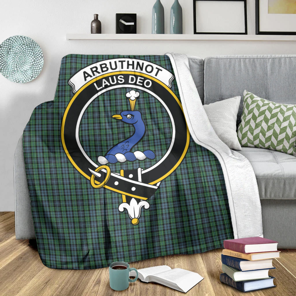 Arbuthnot Tartan Blanket with Family Crest X-Large 59 x 79 inches 150 x 200 cm - Tartan Vibes Clothing