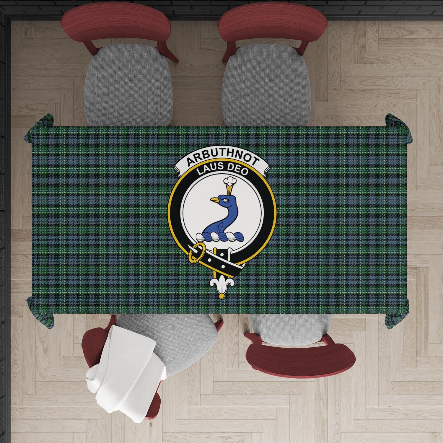 Arbuthnot Tartan Tablecloth with Family Crest XL 57.1"x70.9"(145x180cm) - Tartan Vibes Clothing