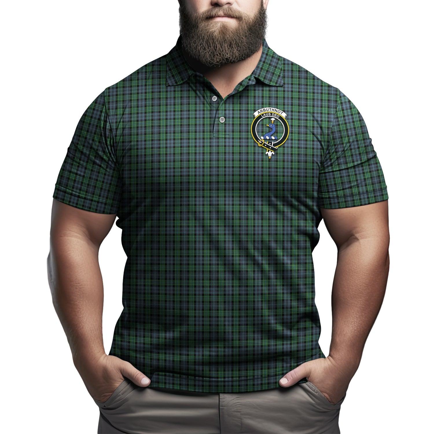 Arbuthnot Tartan Men's Polo Shirt with Family Crest - Tartanvibesclothing