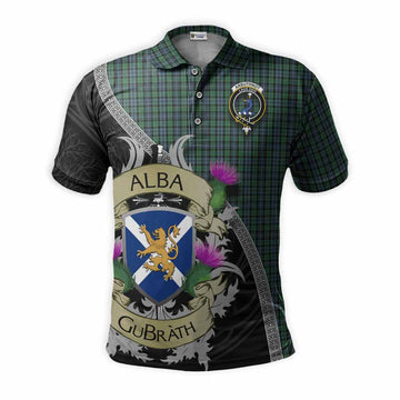Tartan Vibes Clothing Arbuthnot Tartan Family Crest Polo Shirt Lion Rampant Royal Thistle Shield Celtic Inspired