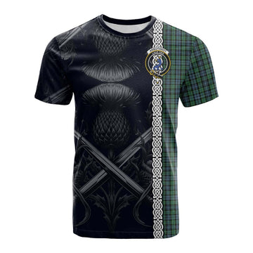 Tartan Vibes Clothing Arbuthnot Tartan Cotton T-shirt with Family Crest Cross Sword Thistle Celtic Vibes