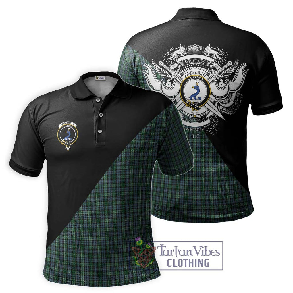 Arbuthnot Tartan Polo Shirt with Family Crest and Military Logo Style Kid - Tartanvibesclothing Shop