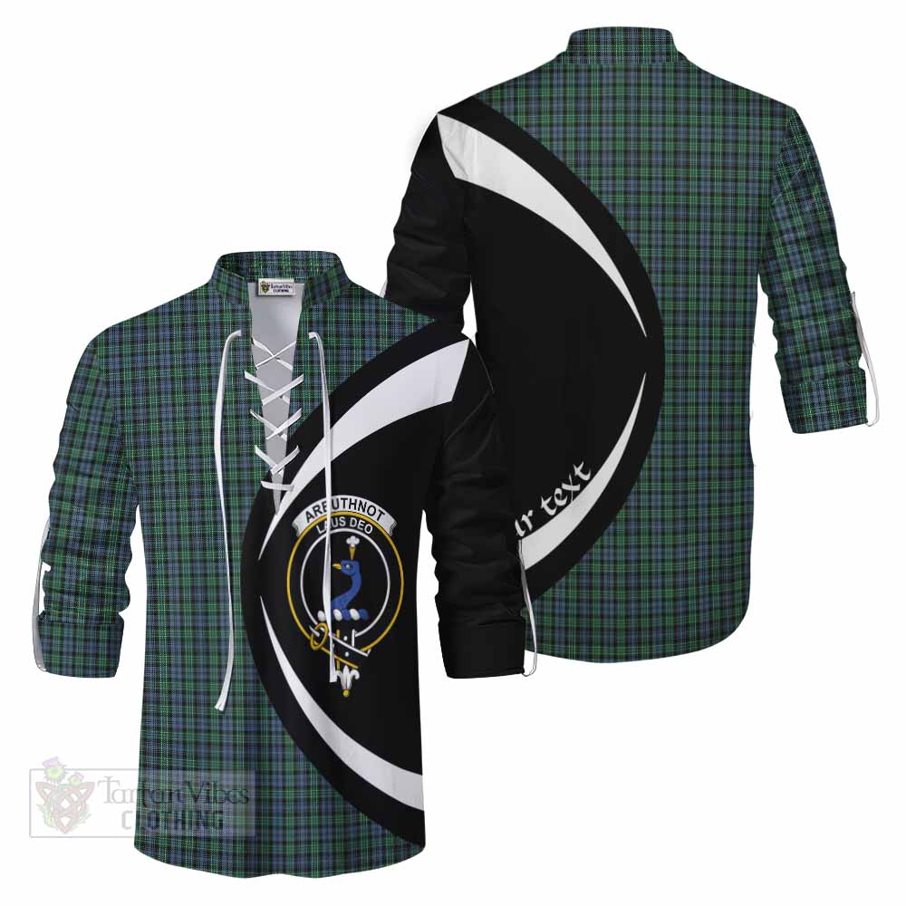 Tartan Vibes Clothing Arbuthnot Tartan Ghillie Kilt Shirt with Family Crest Circle Style