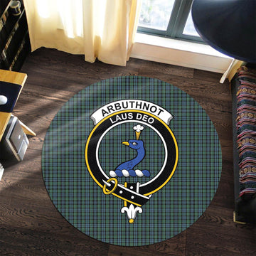 Arbuthnot Tartan Round Rug with Family Crest Premium Round Rug - Tartan Vibes Clothing