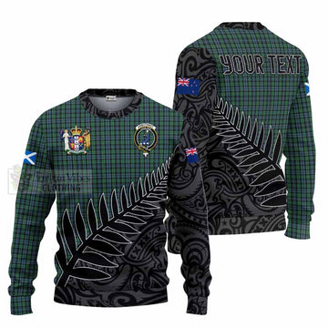 Tartan Vibes Clothing Arbuthnot Crest Tartan Knitted Sweater with New Zealand Silver Fern Half Style