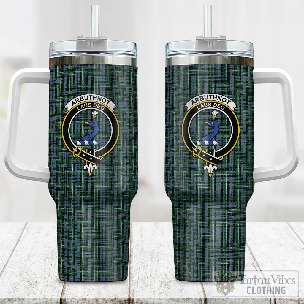 Tartan Vibes Clothing Arbuthnot Tartan and Family Crest Tumbler with Handle