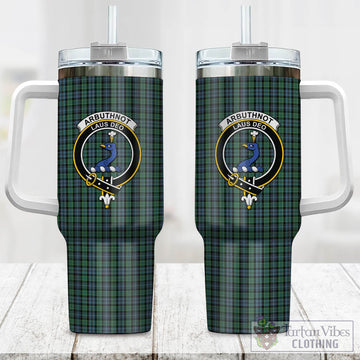 Arbuthnot Tartan and Family Crest Tumbler with Handle