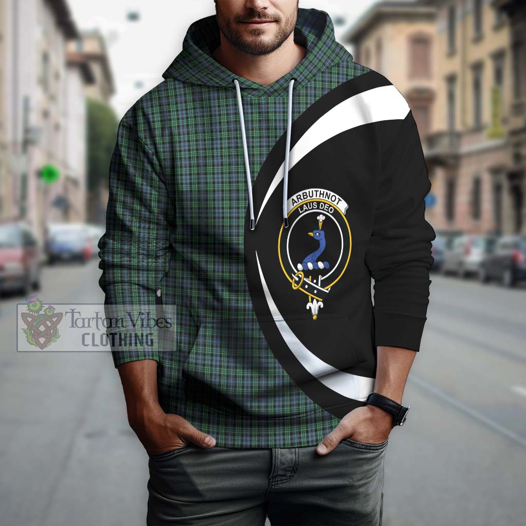 Tartan Vibes Clothing Arbuthnot Tartan Hoodie with Family Crest Circle Style